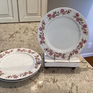 Set of (2) Valmont China “Briar Rose” Plates